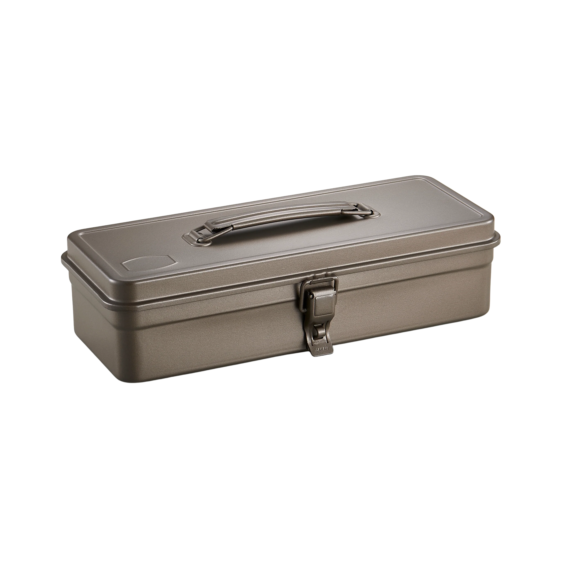 Closed Toyo Toolbox Trunk Shape T-320 Titanium crafted from a single pressed steel, smooth and rounded design with matte texture that's gentle on hands.