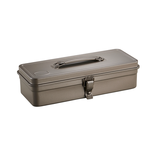 Closed Toyo Toolbox Trunk Shape T-320 Titanium crafted from a single pressed steel, smooth and rounded design with matte texture that's gentle on hands.