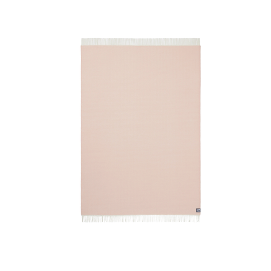 Waverly Mills herringbone throw blush unfolded