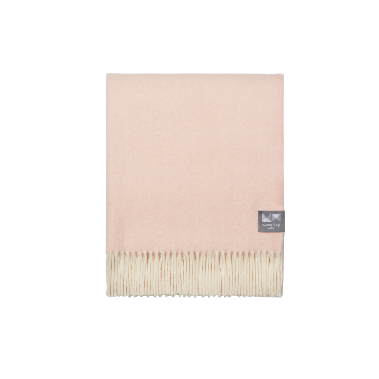 Waverly Mills herringbone throw blush folded
