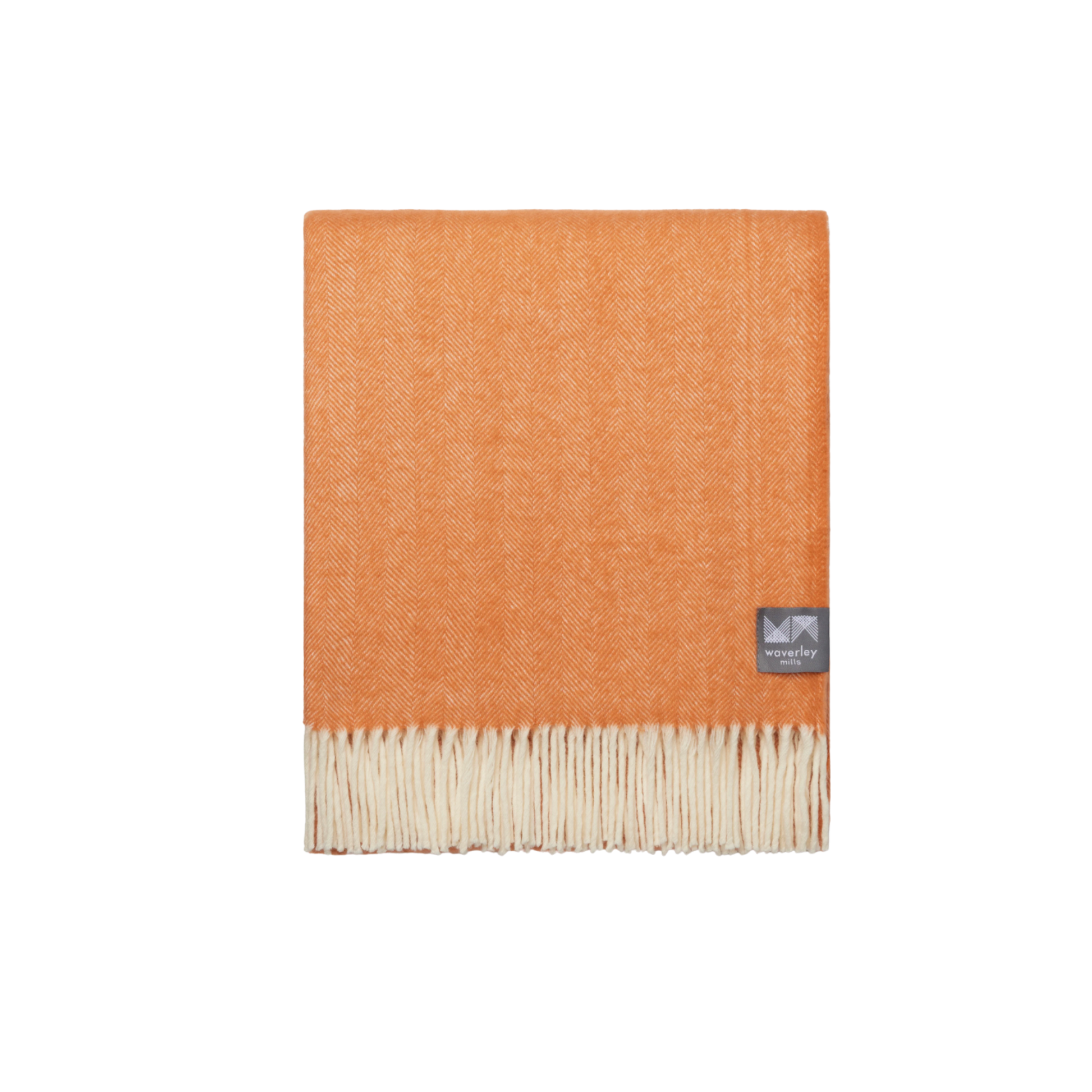 Waverly Mills herringbone throw ginger folded