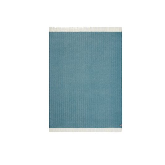 Waverly Mills herringbone throw indian teal unfolded