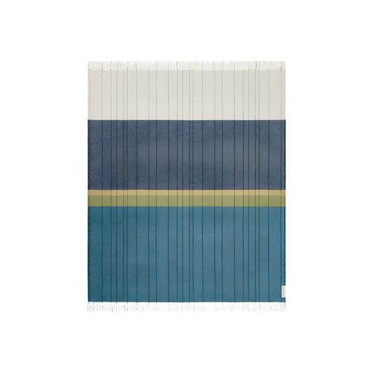 Front view of the Waverley Mills Terrain Throw Three Capes inspired by Tasmania's dramatic coastal trail, made from wool.