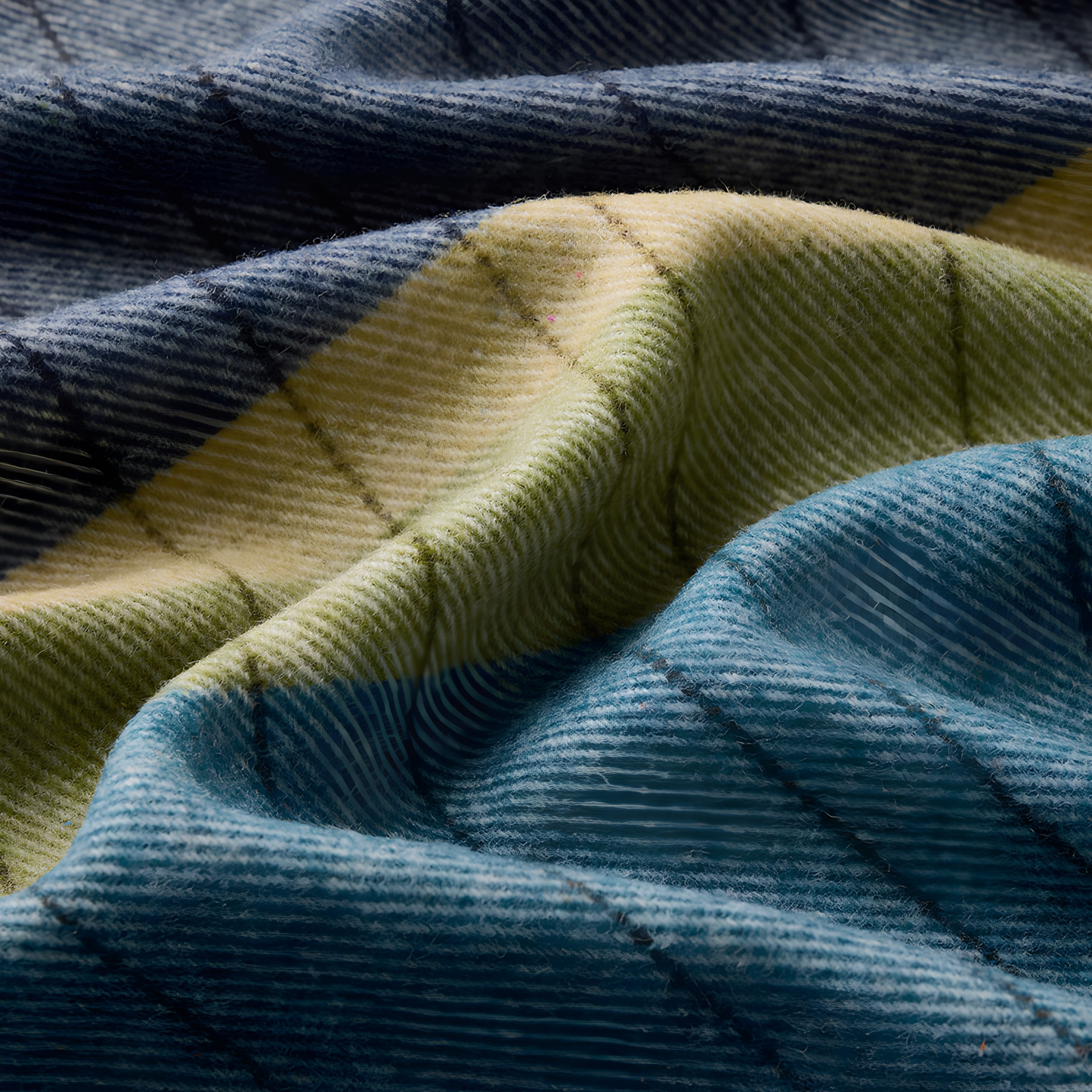 Close up view of the Waverley Mills Terrain Throw Three Capes inspired by Tasmania's dramatic coastal trail, made from wool.
