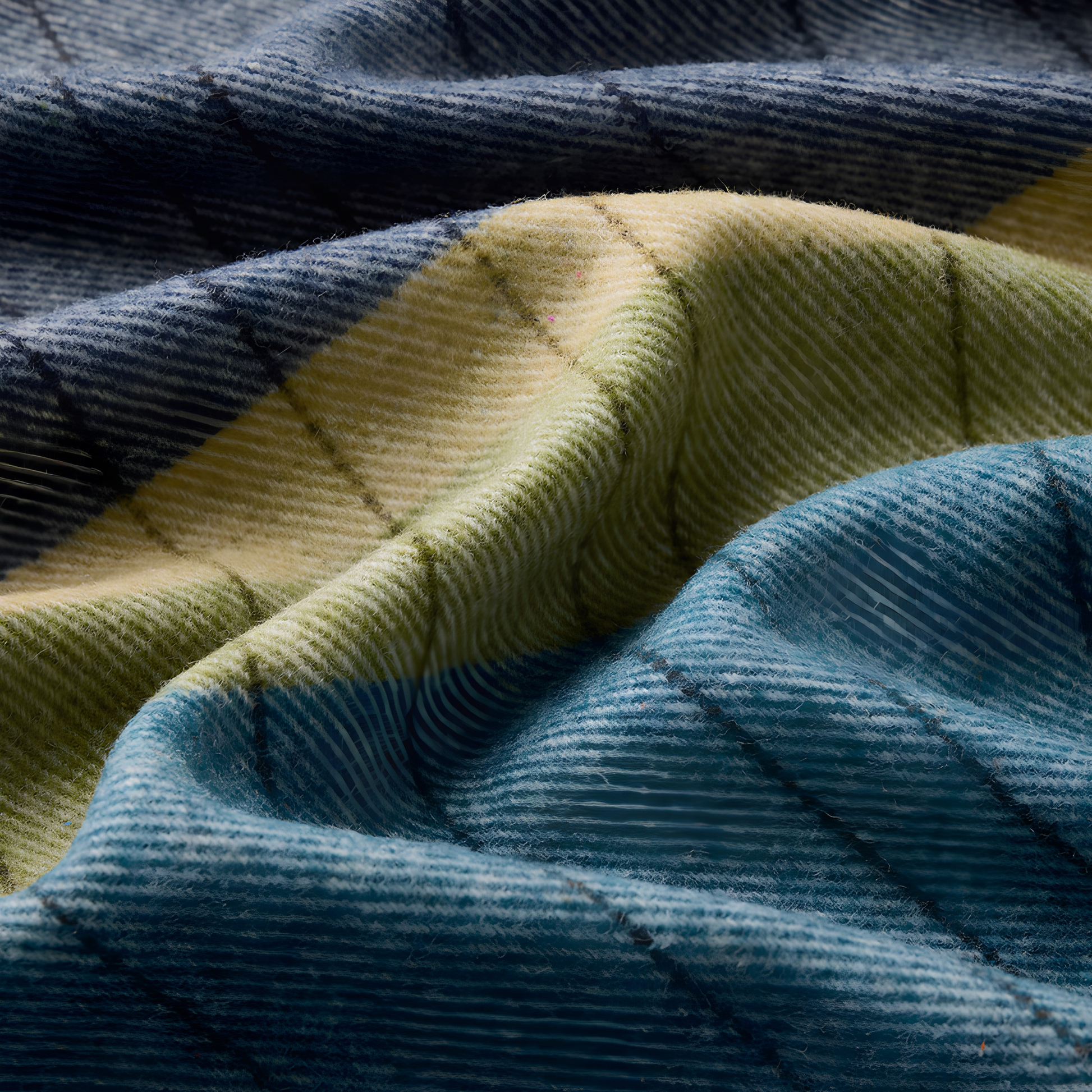 Close up view of the Waverley Mills Terrain Throw Three Capes inspired by Tasmania's dramatic coastal trail, made from wool.
