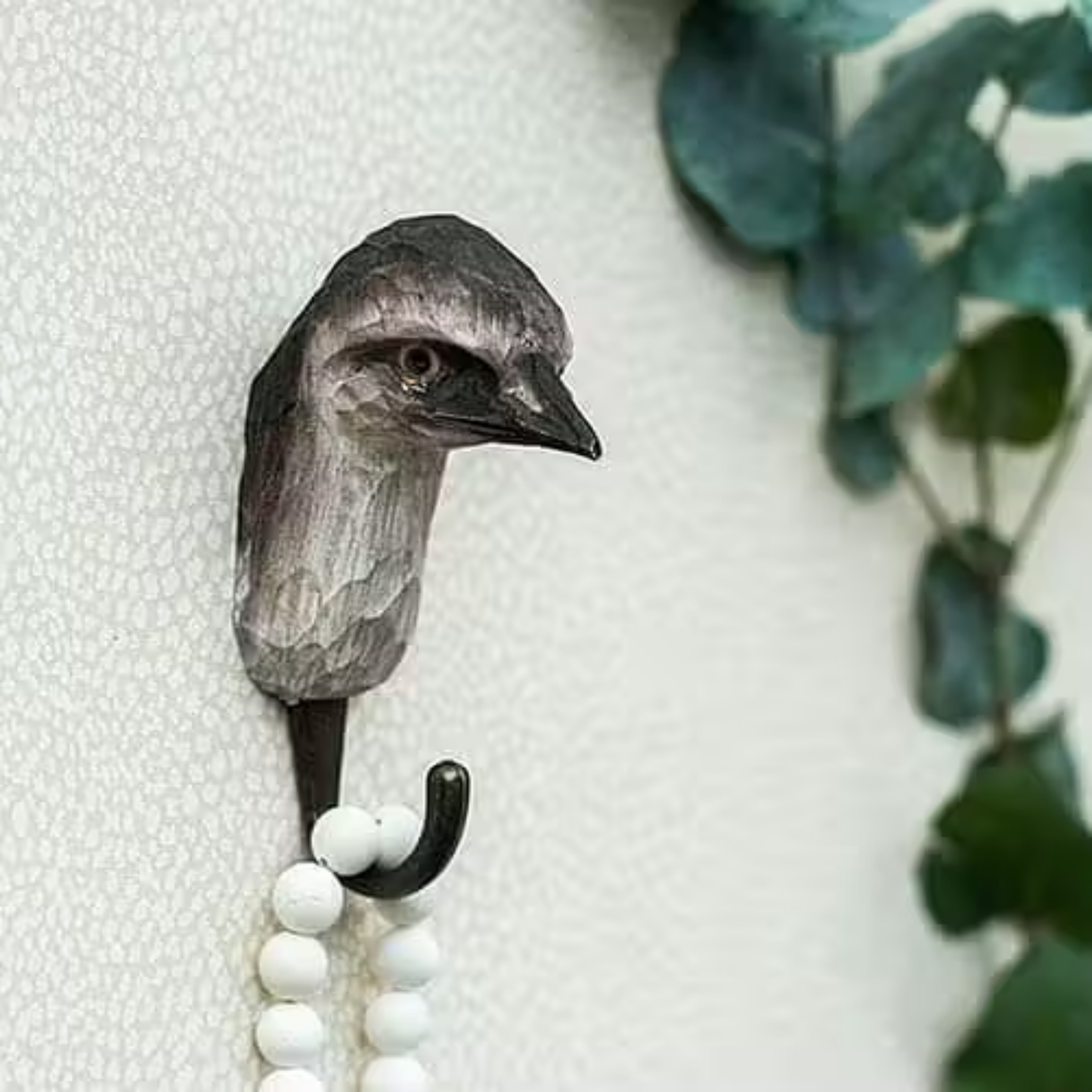 Attached to the wall Wildlife Garden Emu Decorative Hook - hand-carved wood with water-based paint, featuring an ostrich-like emu design; includes gift carton and animal fact booklet.